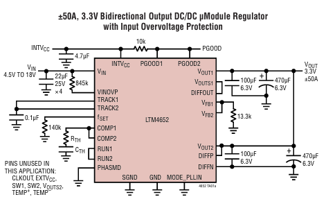 LTM4652 降壓型DC/DC μModule穩(wěn)壓器ADI-LINEAR